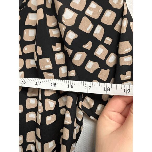 New York & Company Womens Elbow Sleeve Popover Blouse Snap Button Black Small - Picture 5 of 6